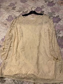 Sophie max (XL) ivory lace long-sleeve blouse