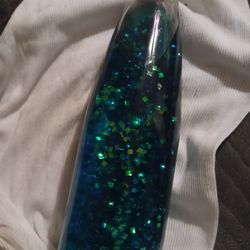 Vintage Lava Lamp Atomic Blue Silver Glitter Replacement Bottle