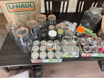Canning jars, labels, etc