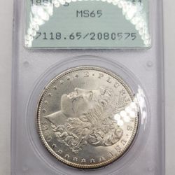 1880-S $1 Morgan Silver Dollar Graded MS-65 By PCGS "Rattler" PQ+++