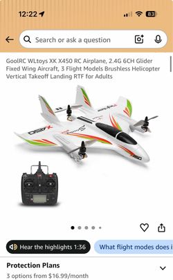 RC XK X450 2.4G 6CH RC Airplane (VTOL Vertical Takeoff & Landing)