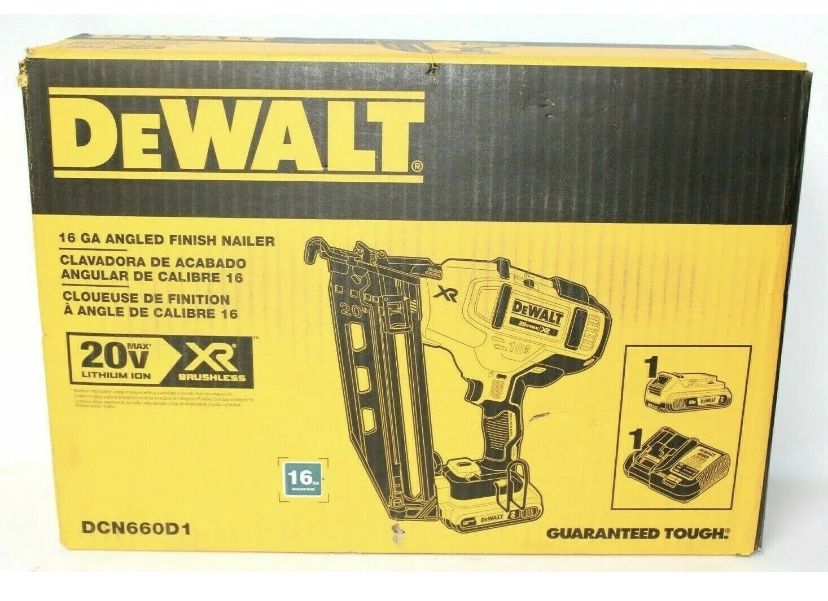 Dewalt DCN660D1 16ga Angled Finish Nailer Battery Powered Nail Gun - Brand New!