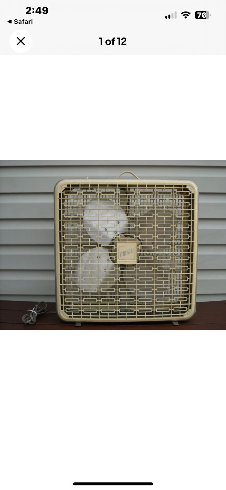 Vintage frigid Metal fan