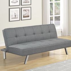 New Click Clack Futon In Grey Brown Or Black Fabric 