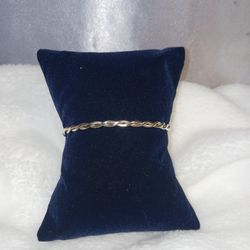Sterling Silver Stamped  Twisted Bangle