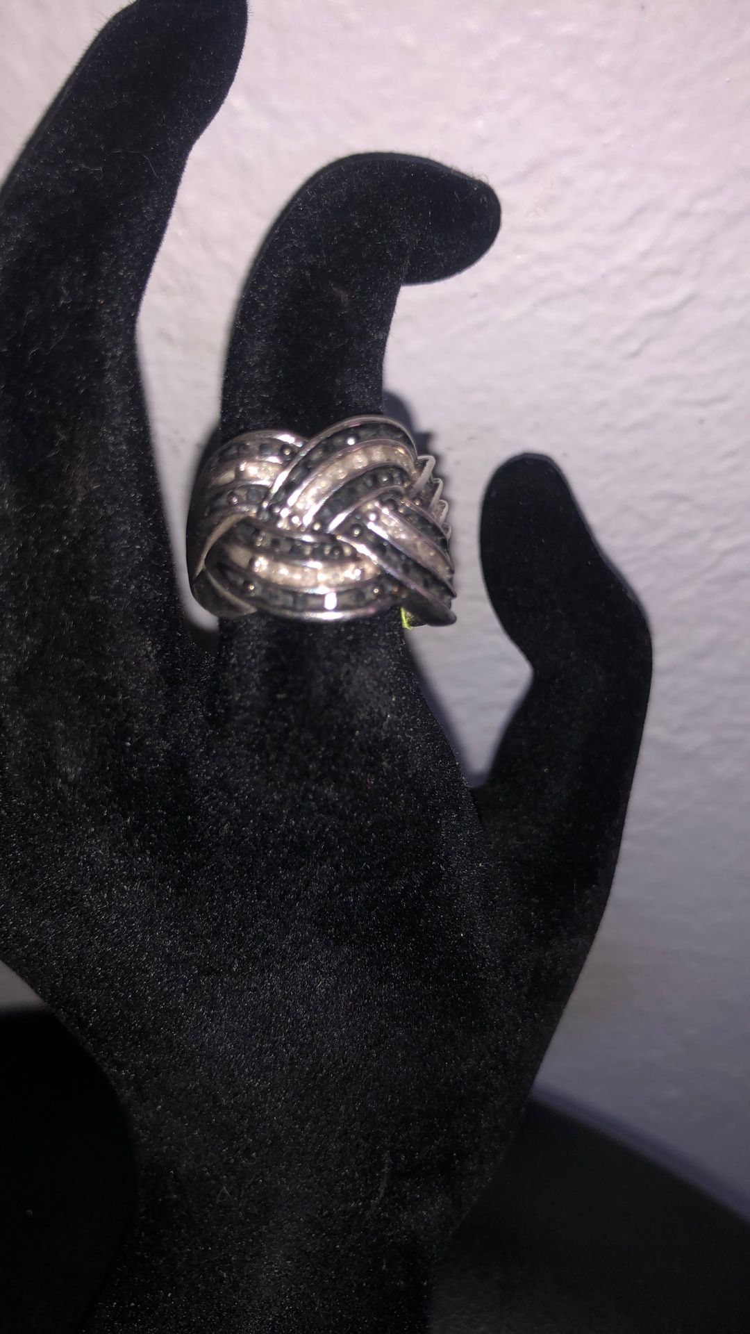 Silver Ring With Blue Stones  925.  7.5 Size