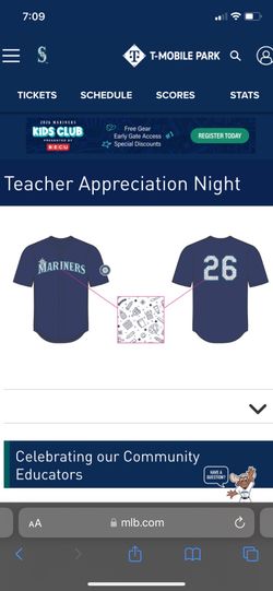 5/29-Seattle Mariners Teacher Appreciation Night (1) Ticket