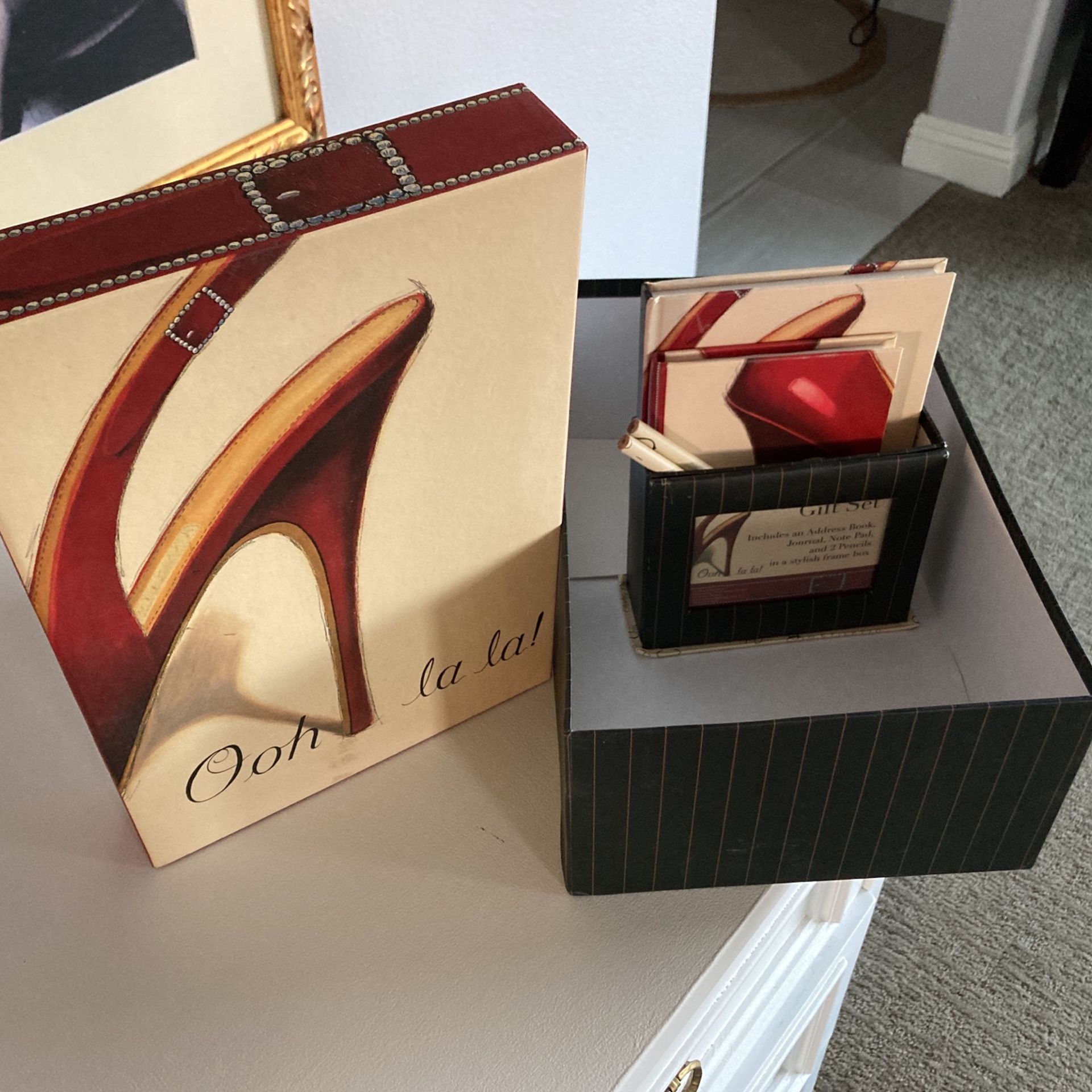 Shoe Box Gift Set Address Book Notebook Photo Box And Pencils