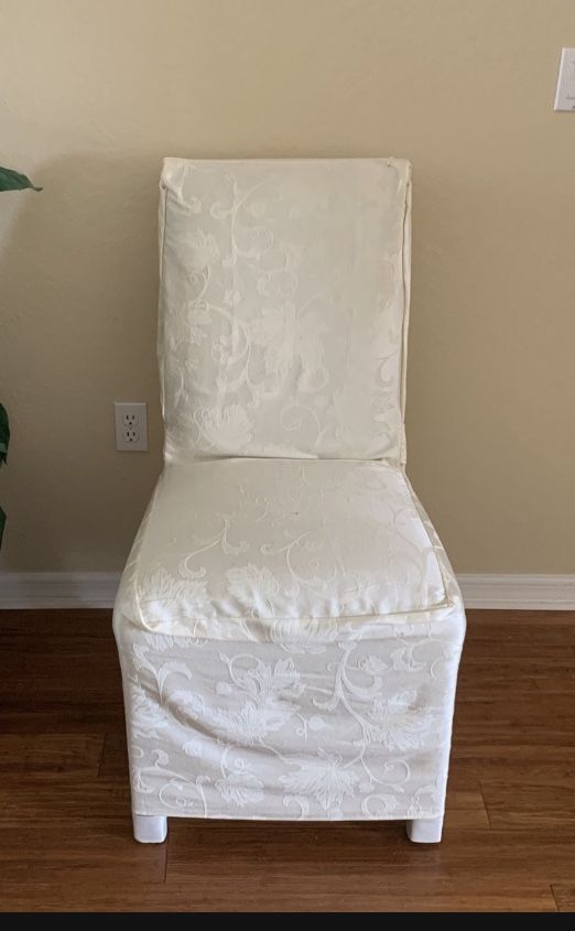 Side Parson Chair Ivory Slip Cover 