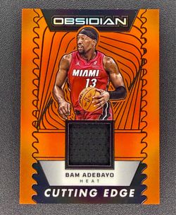 2024 Obsidian Bam Adebayo Cutting Edge Game Worn Material Patch Orange Flood /99