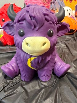 Purple Highland Cow Squishy Foam Toy