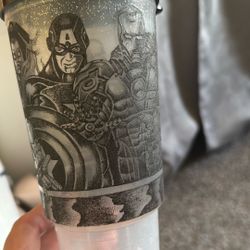 Plastic Cup, Hand Drawn