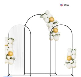 Wedding Arch Backdrop Stand Set of 3 (7.3FT, 6FT, 6FT) Black Balloon Arch Stand, Metal Arch Backdrop Stand, Square Backdrop Stand for Gender Reveal Ba
