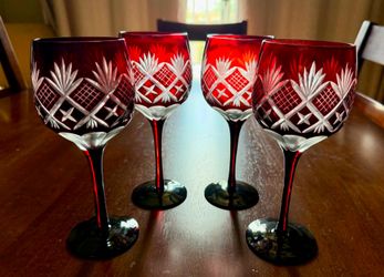 Vintage Edo Kriko Bohemian Wine Glasses
