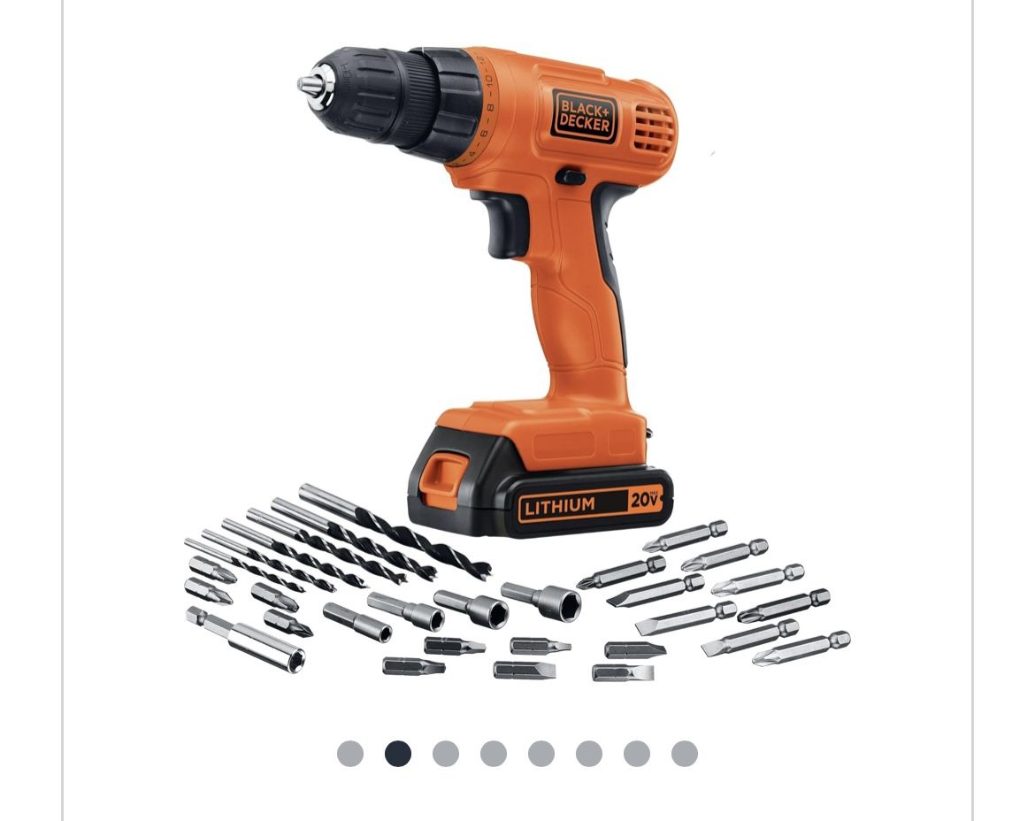 BLACK+DECKER 20V MAX POWERECONNECT Cordless Drill/Driver + 30 Piece Bits And Drivers Kit (LD120VA) Drill/Driver & Accessories Only