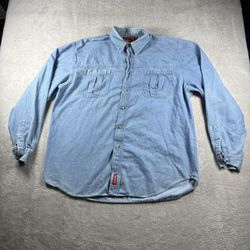 Vintage Marlboro Shirt Men’s XL Blue Long Sleeve Western Cowboy Button Up 90s#8F