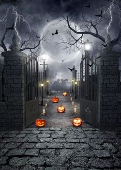 LYCGS 5X7FT Halloween Backdrops Horror Night Haunted House Photo Background Moon