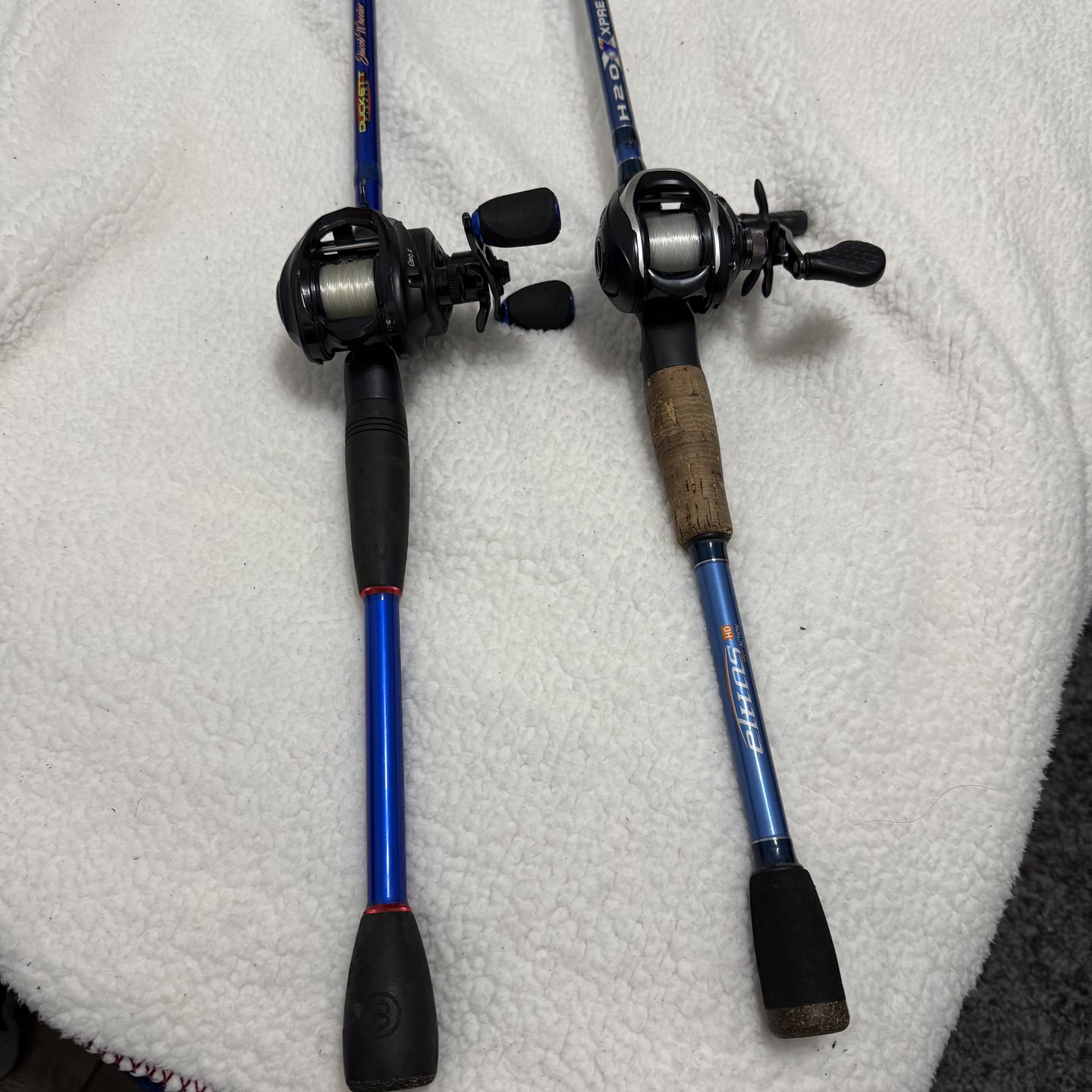 Abu Garcia Revo X duckett rod Lews Custom Xp H20 rod