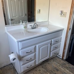 48” Bathroom vanity With Top And Sink Fixture 