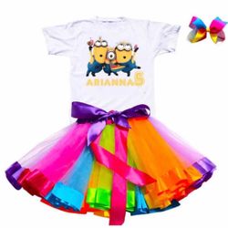minions party outfit 4T tutu set custom