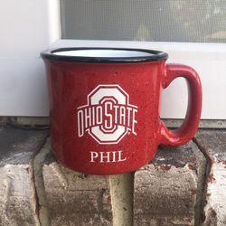 OHIO STATE BUCKEYES Ceramic Campfire Coffee/Soup Mug (14 oz.) - Personalized “PHIL”