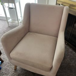 West Elm Velvet Light Pink Chair