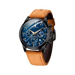 SAPPHERO Chronograph Watches for Men, Original Business Casual Stainless Steel Analog Watch 50M Waterproof Luminous Watches with Date Dial, Mens Gift