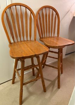 Set of Wooden Bar Chairs