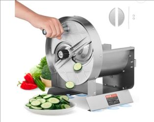 Manual Vegetable Fruit Slicer, 0-0.5"/0-12mm Thickness Adiustable Commercial Slicer Machine, Stainless Steel Food Cutter Slicing Machine with 2 Spare 