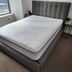 Queen Upholstered Storage Bed + 14” Mattress — Room & Board Avery