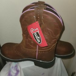 Justin Steel Toe Womens Boots Size 9