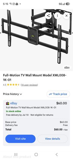 Full-Motion TV Wall Mount Model XML008-1K-01