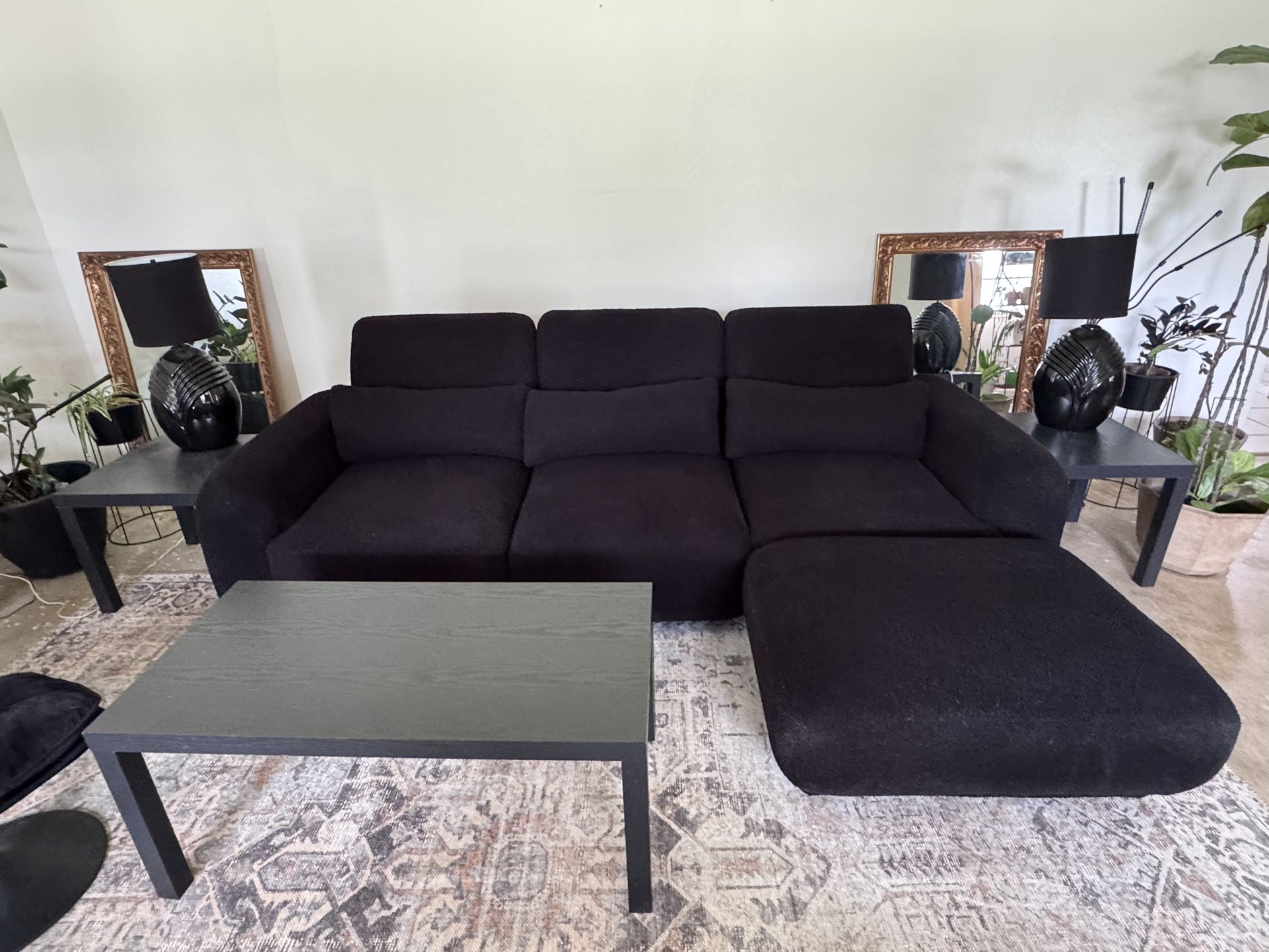 All Black Sectional, Living Room Set, Near FAMU campus