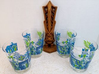 Jeff Granito's 'Mixed Drinks' Mai Tai Tiki Cocktail Glass by Tikiland Set of 4 for $40! 🍹🍹🍹🍹