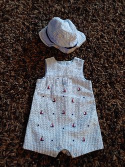 Cute boys summer outfit with hat!