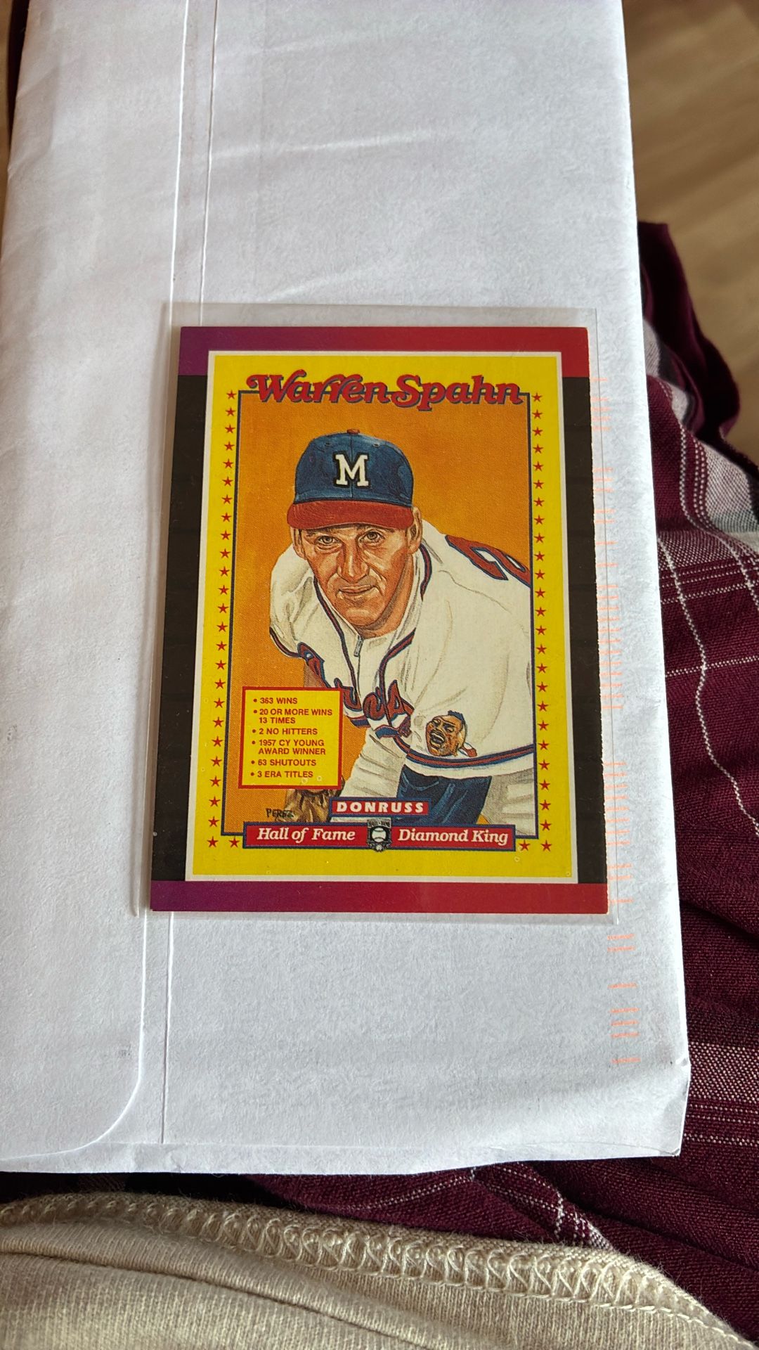 Baseball Card Warren Spahn