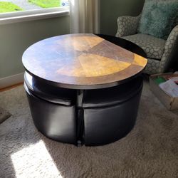 Up/down table and 4 stools