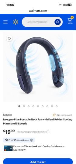 Icreopro Portable Neck Fan with Dual Cooling Plates