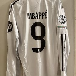 Adidas Real Madrid 25/26 Home Jersey Player Version LS Kylian Mbappe Sizes XL 2XL