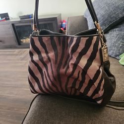 Coach Madison Zebra Print Purse Phoebe Shoulder Bag NWT

