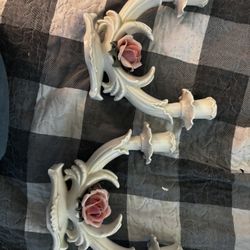 Porcelain Candle Holders Antique