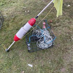 Deep water crab pot completely set up and ready to soak!