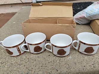 4 tea coffee cups new
