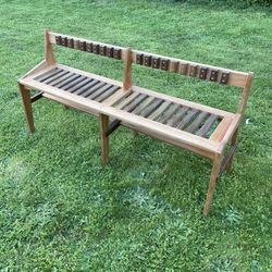 Handcrafted Genuine Mahogany Hall Table with Walnut Accents