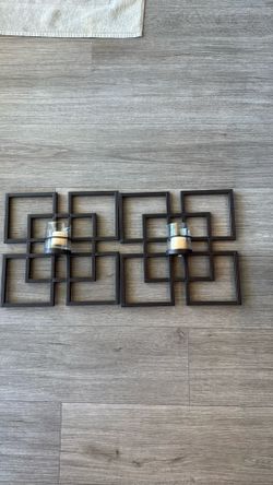 🕯️ Decorative Wall Sconces with Glass Hurricane Holders – Set of 2