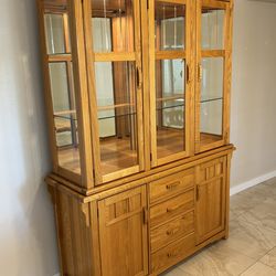 REDUCED!! Oak Hutch and Base
