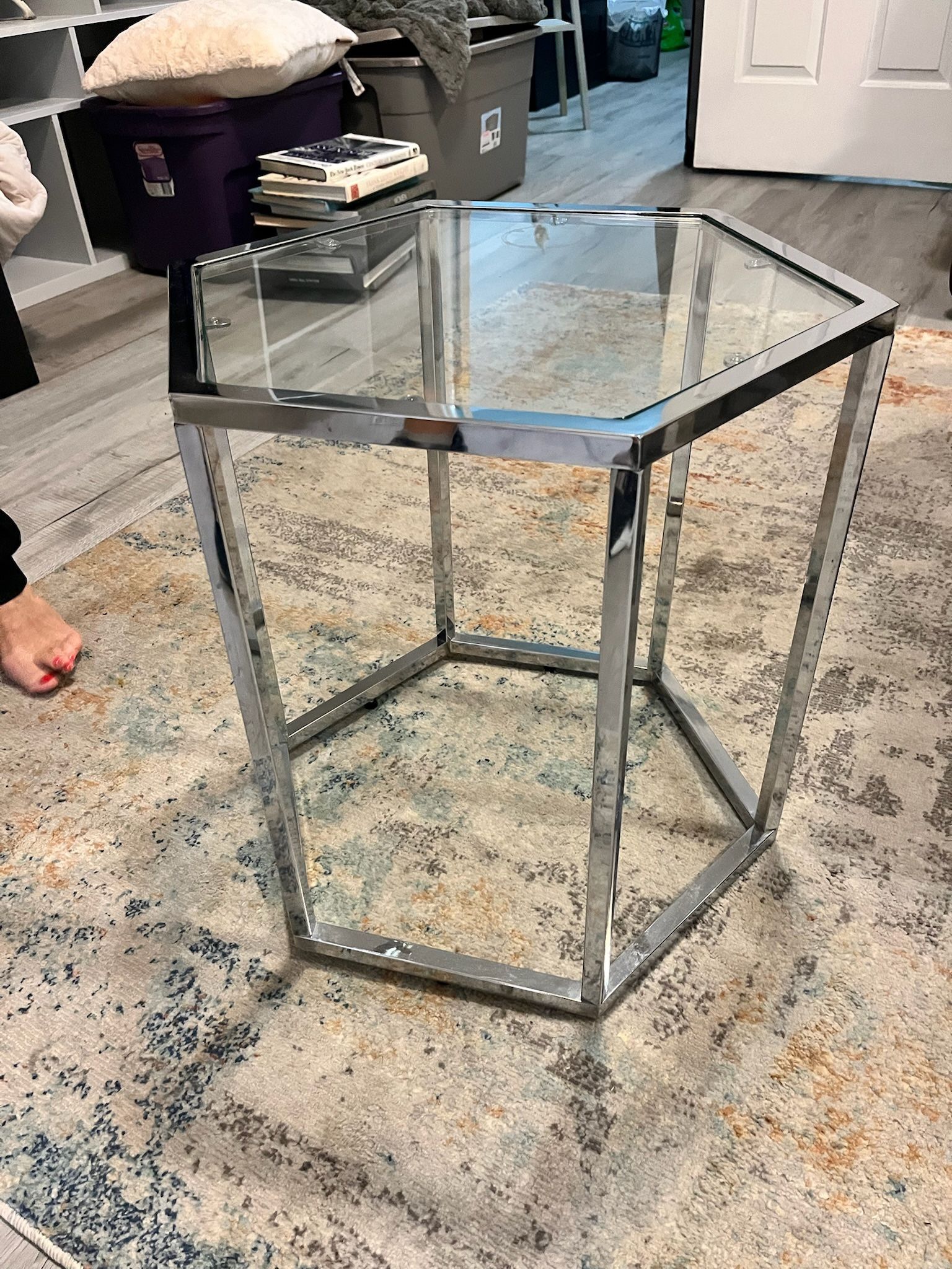 Beautiful Glass Table Hexagon Shaped