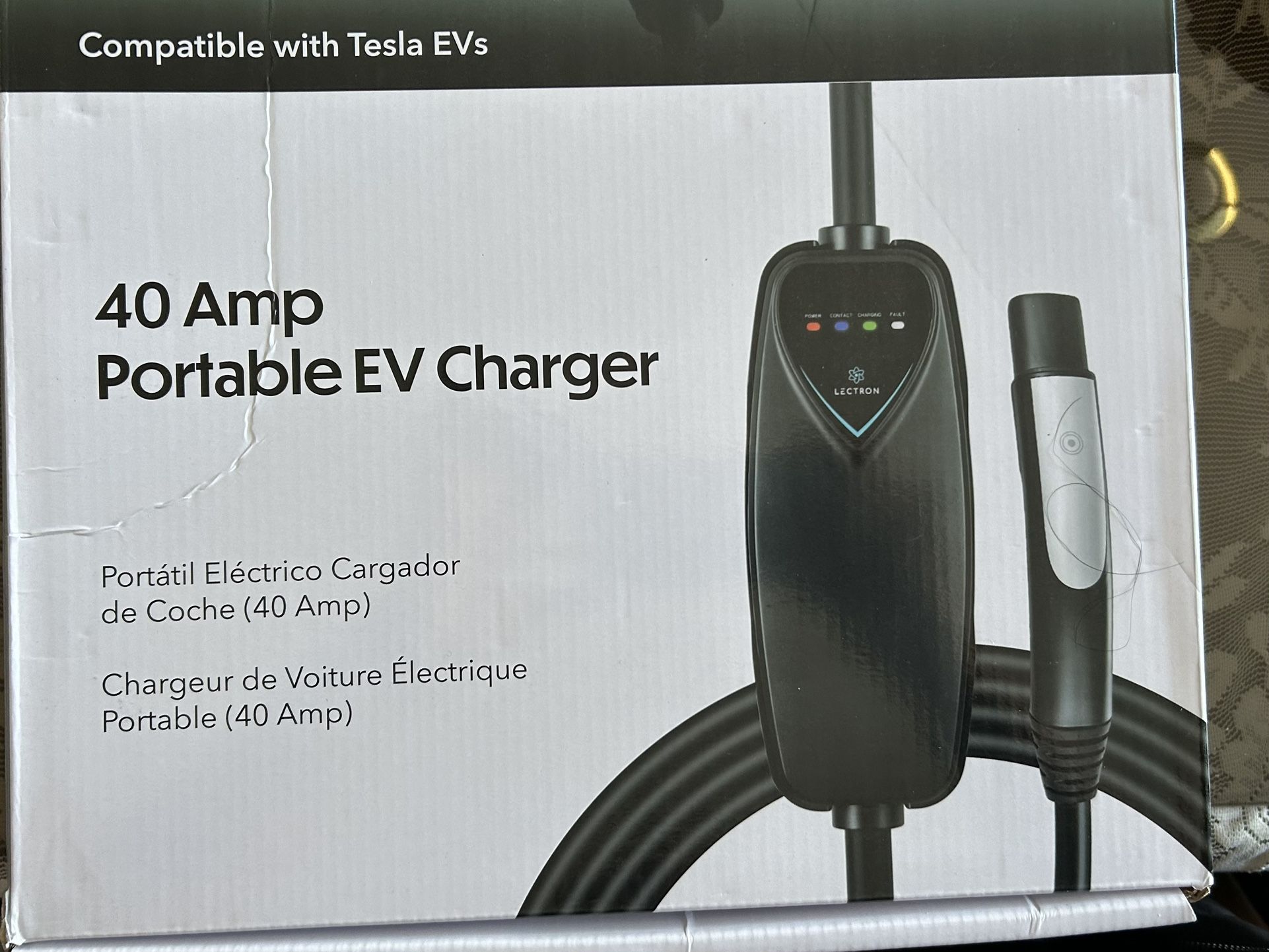Tesla 40 amp portable EV charger