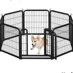 Dog Playpen Outdoor, 24 inch 8 Panels Dog Pen Indoor Heavy Duty Puppy Exercise Pen Metal Pet Fence for RV Camping/Yard/Garden