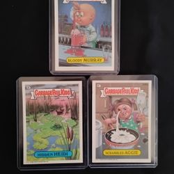 3 Old 1988 Garbage Pail Kids Stickers Cards #501b, #522a, #536a
